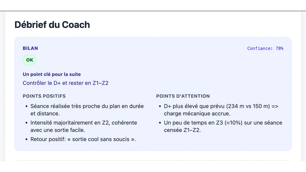 Entraînez-vous et recevez vos débriefs